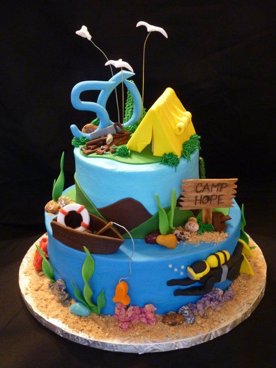 50th Fishing Birthday Cakes for Men