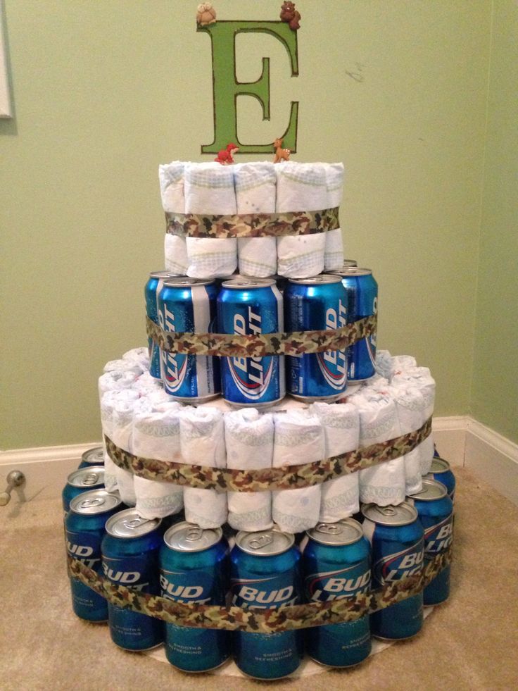 12 Diaper Cakes For Dad S Beer Photo Dad Baby Shower Diaper