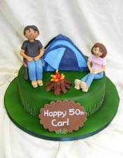 Camping Themed Birthday Cake