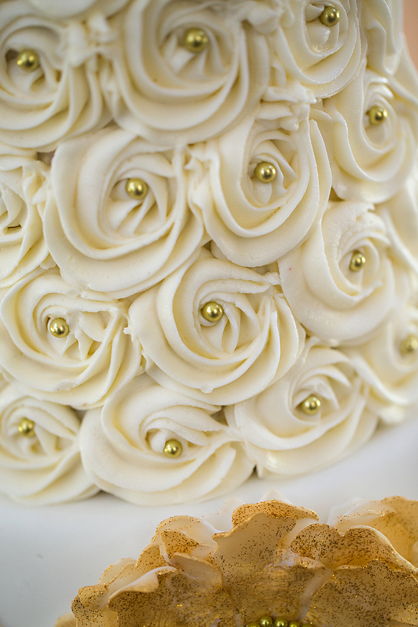 Gold and Ivory Rosette Cake Gold and Ivory Rosette Cake