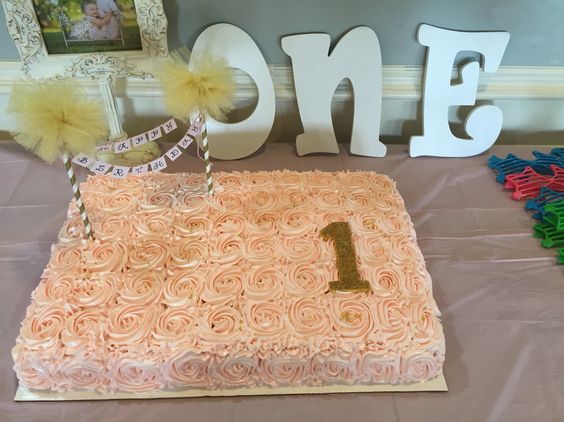 Gold Sheet Cakes Pink Rosettes Gold Sheet Cakes Pink Rosettes