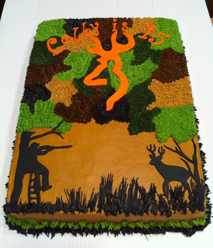 Hunting Camo Birthday Cake Hunting Camo Birthday Cake