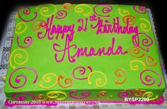 Neon Birthday Sheet Cakes Neon Birthday Sheet Cakes