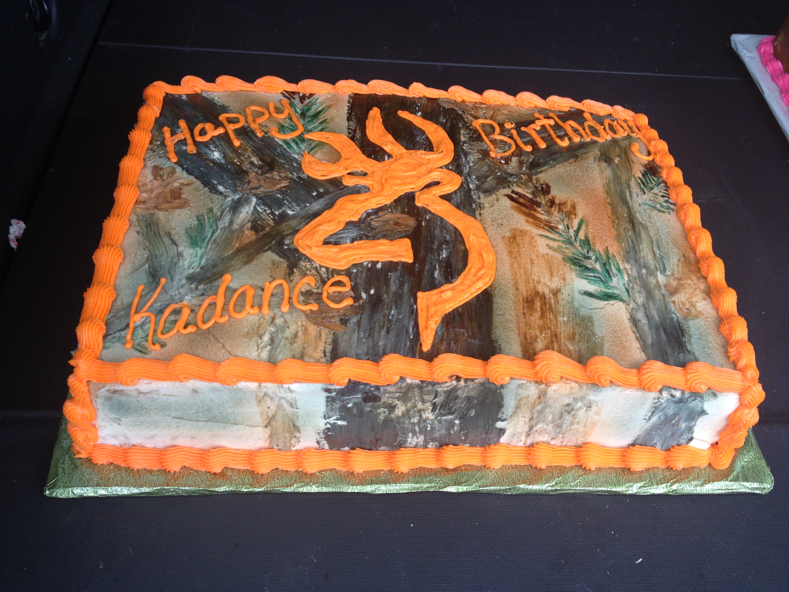 Orange and Camo Browning Birthday Cakes Orange and Camo Browning Birthday Cakes