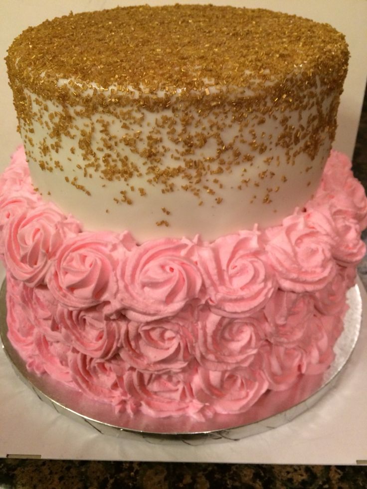 11 Photos of Pink Rosettes Gold Sheet Cakes 11 Photos of Pink Rosettes Gold Sheet Cakes
