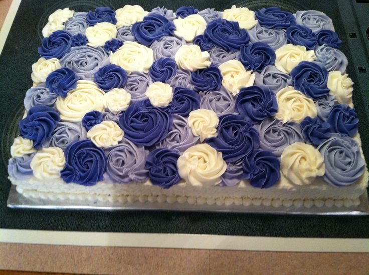 Purple Rosette Sheet Cake Purple Rosette Sheet Cake