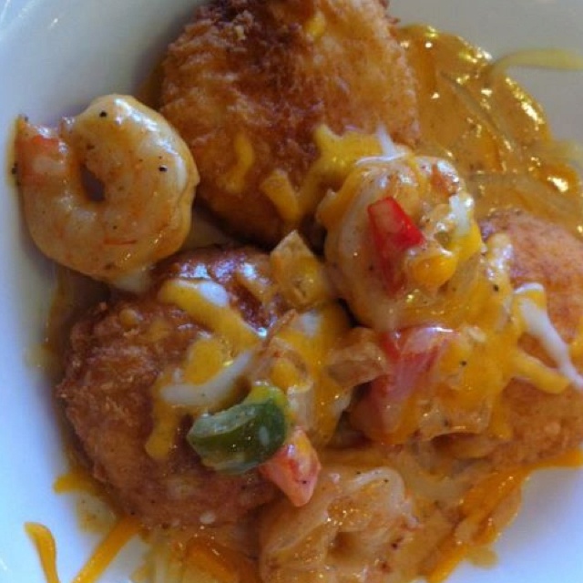 Shrimp with Grit Cakes