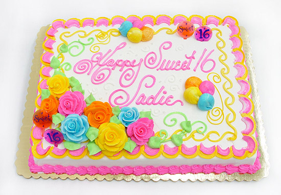 Sweet 16 Birthday Sheet Cakes Sweet 16 Birthday Sheet Cakes