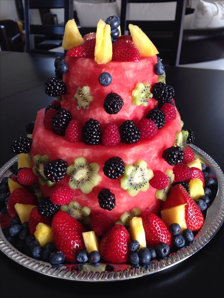 Watermelon Fruit Birthday Cake Watermelon Fruit Birthday Cake