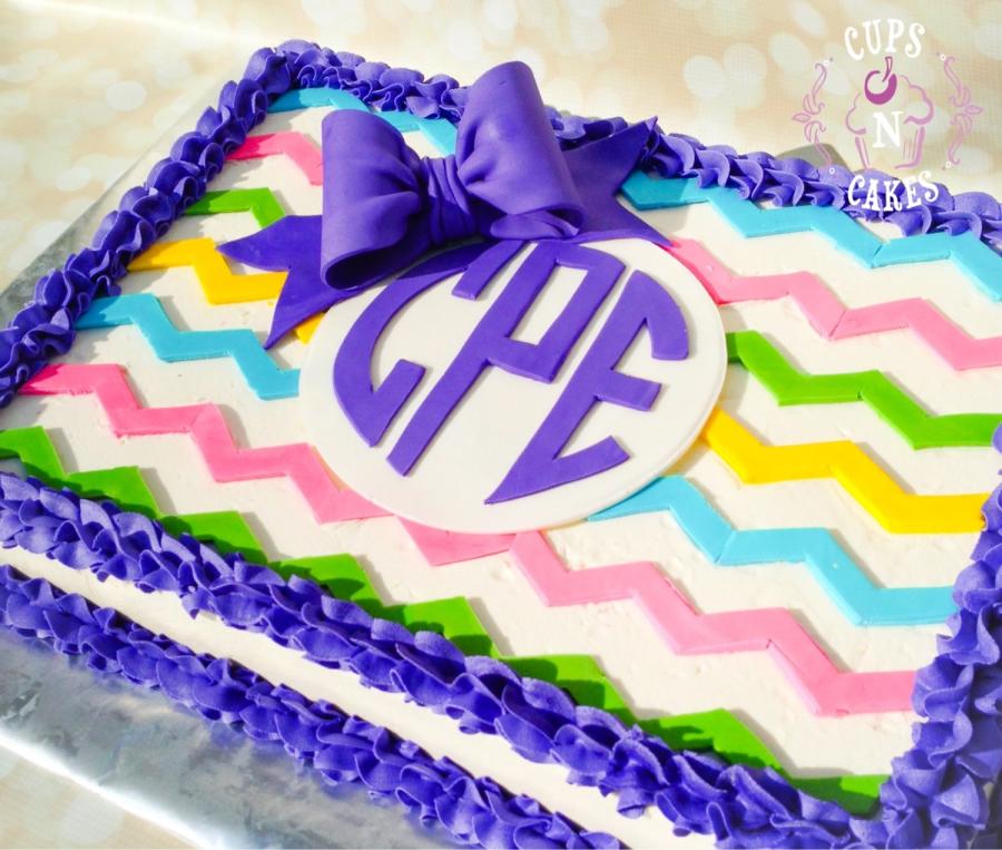 Chevron Birthday Sheet Cake Chevron Birthday Sheet Cake