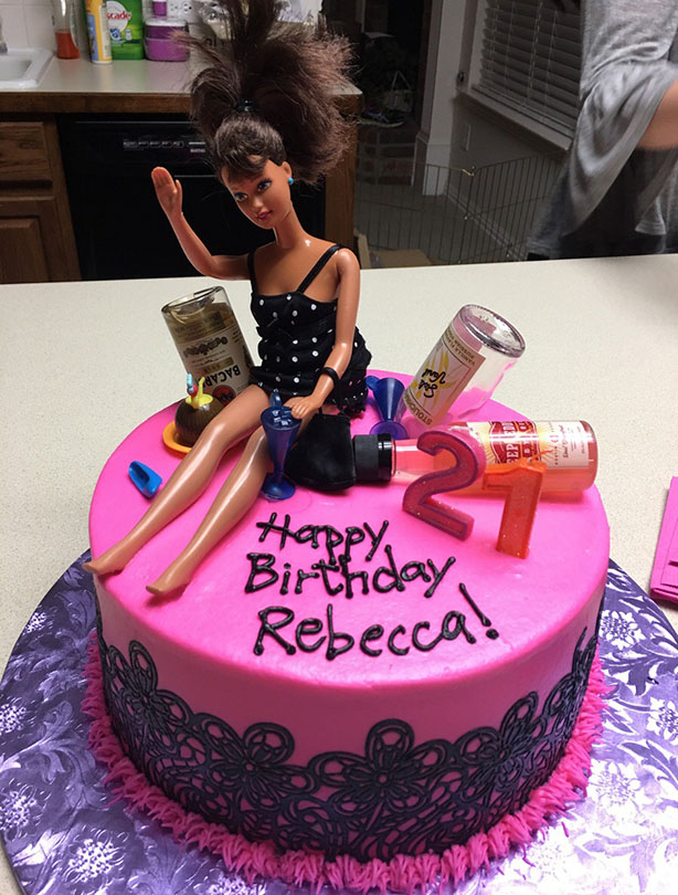 11 Drunken Barbie Cakes 21st Birthday Lets Go Photo Happy 21st