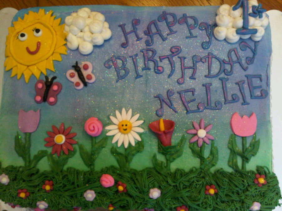 Garden Flower Birthday Sheet Cakes Garden Flower Birthday Sheet Cakes