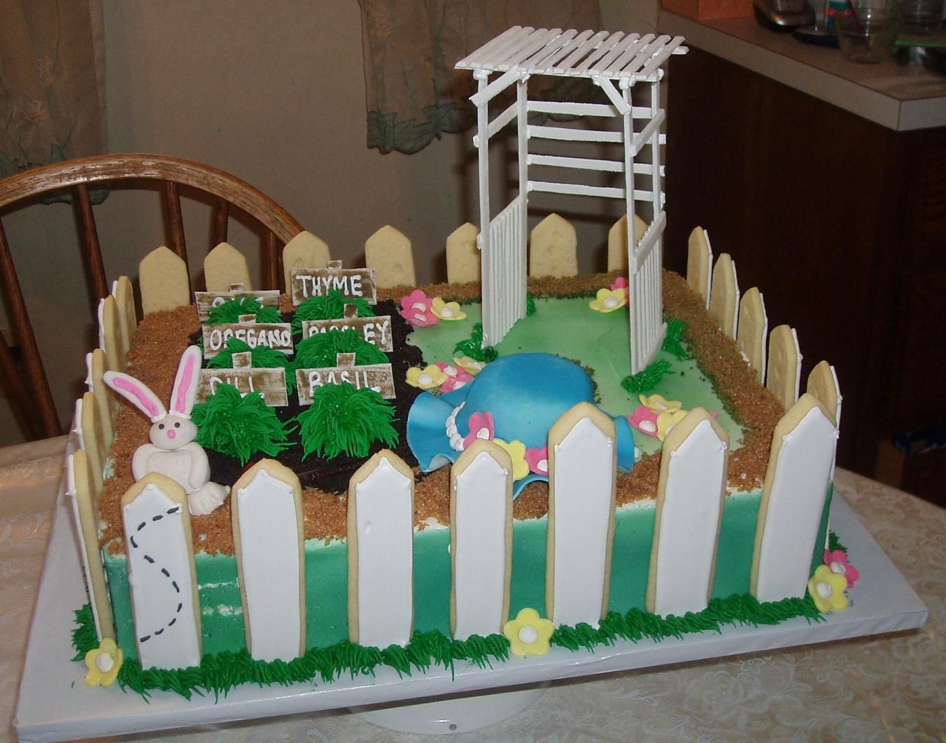 Garden Themed Birthday Cake Garden Themed Birthday Cake