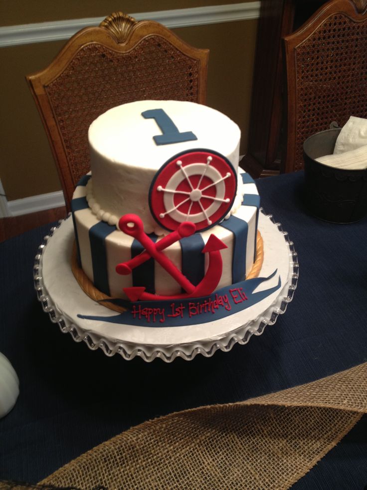 photo Nautical Birthday Cakes Nautical Anchor Cake Design 11 anchor birthday party cakes photo