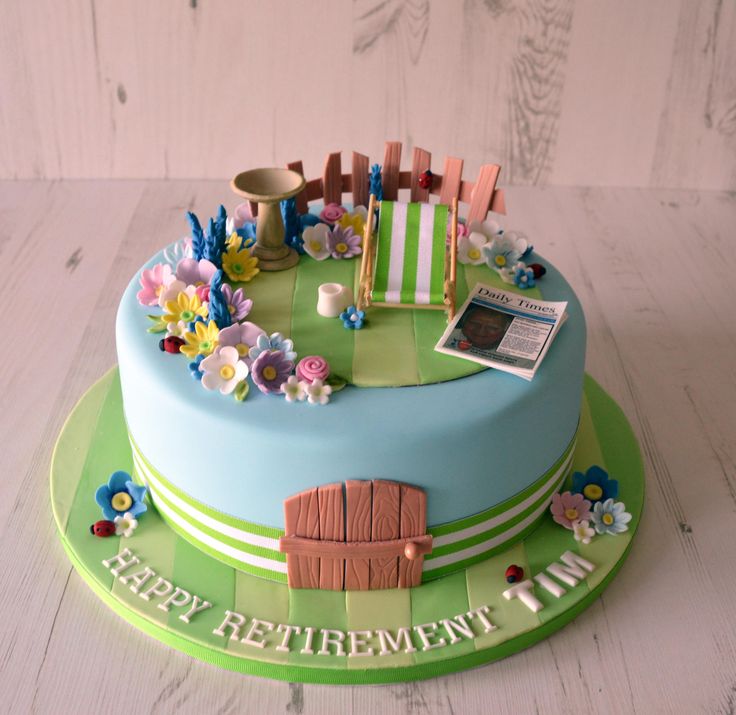 9 Retirement Cakes Square With Flowers Photo Retirement Sheet Cake