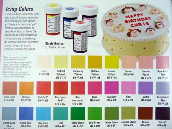 Wilton Cake Icing Color Chart Wilton Cake Icing Color Chart