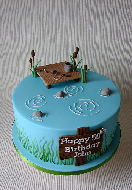 Fishing Themed Birthday Cake Fishing Themed Birthday Cake