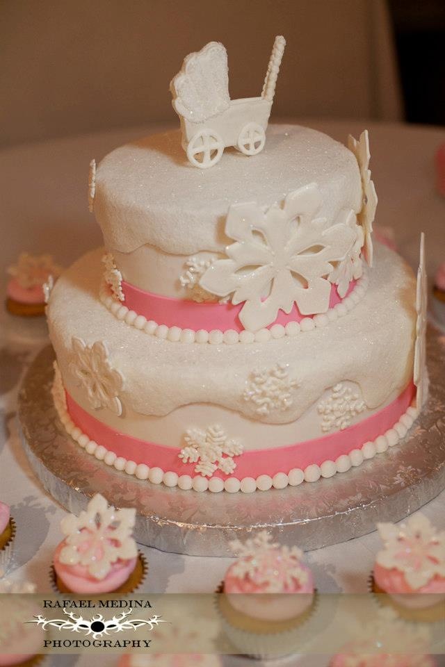Snowflake Baby Shower Cake Idea Snowflake Baby Shower Cake Idea