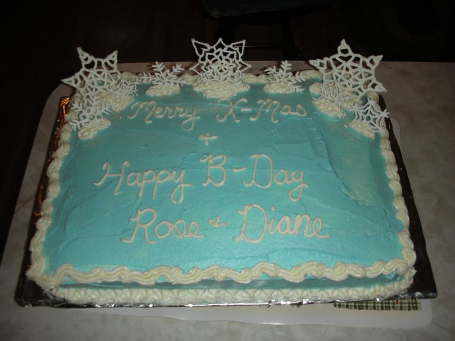 Snowflake Birthday Sheet Cake Snowflake Birthday Sheet Cake