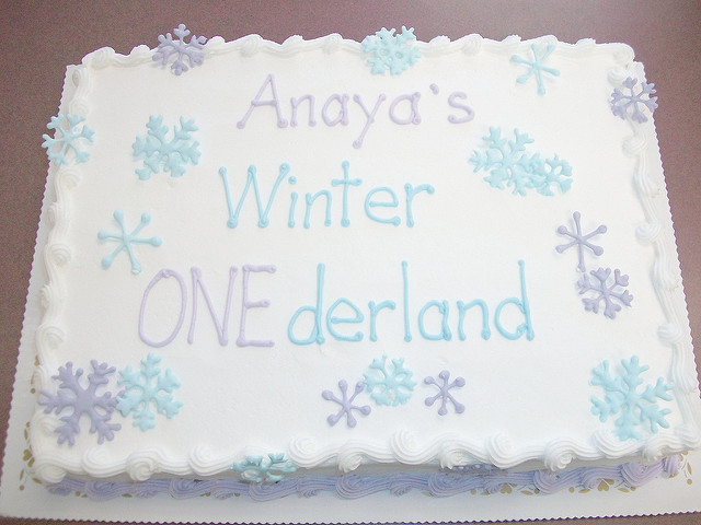 Snowflake Winter Birthday Sheet Cakes Snowflake Winter Birthday Sheet Cakes