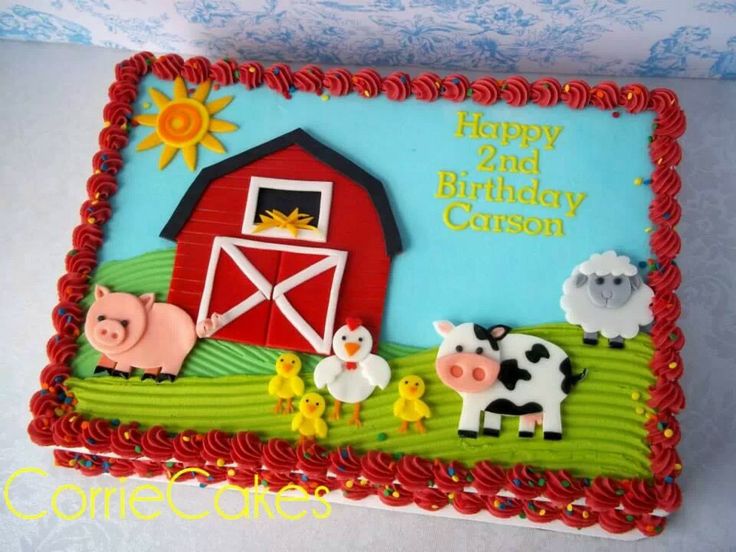 Farm Birthday Sheet Cake Farm Birthday Sheet Cake