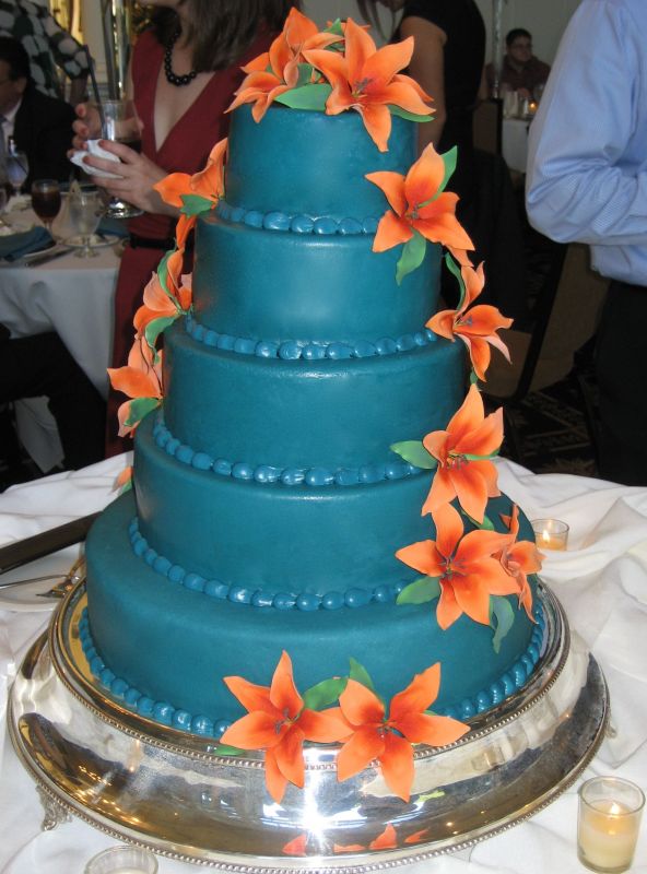 11 Teal And Orange Wedding Cakes Photo 11 Teal And Orange Wedding Cakes Photo