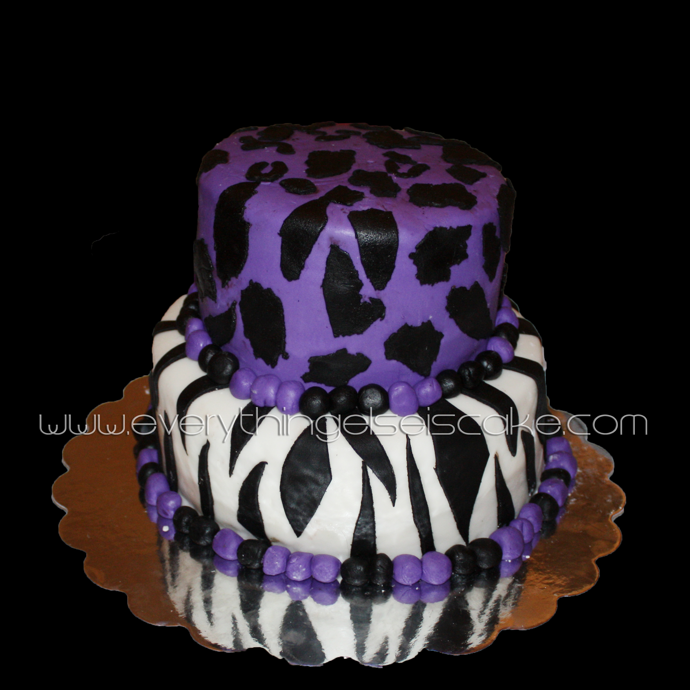 Purple Cheetah Print Birthday Cake Purple Cheetah Print Birthday Cake