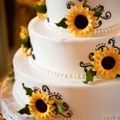 Sunflower Wedding Cake Designs Sunflower Wedding Cake Designs