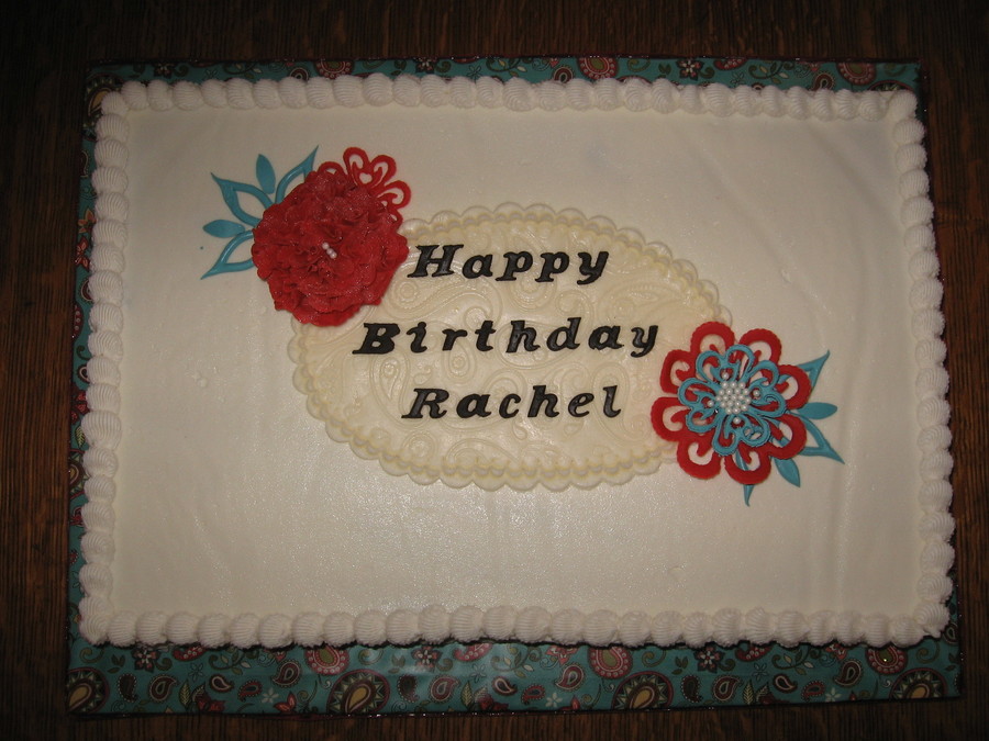 Red and Turquoise Sheet Cake Red and Turquoise Sheet Cake