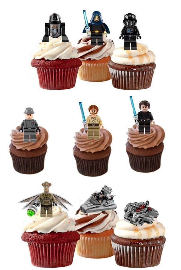 8 Star Edible Cupcakes Toppers Photo Star Wars Cupcake Toppers