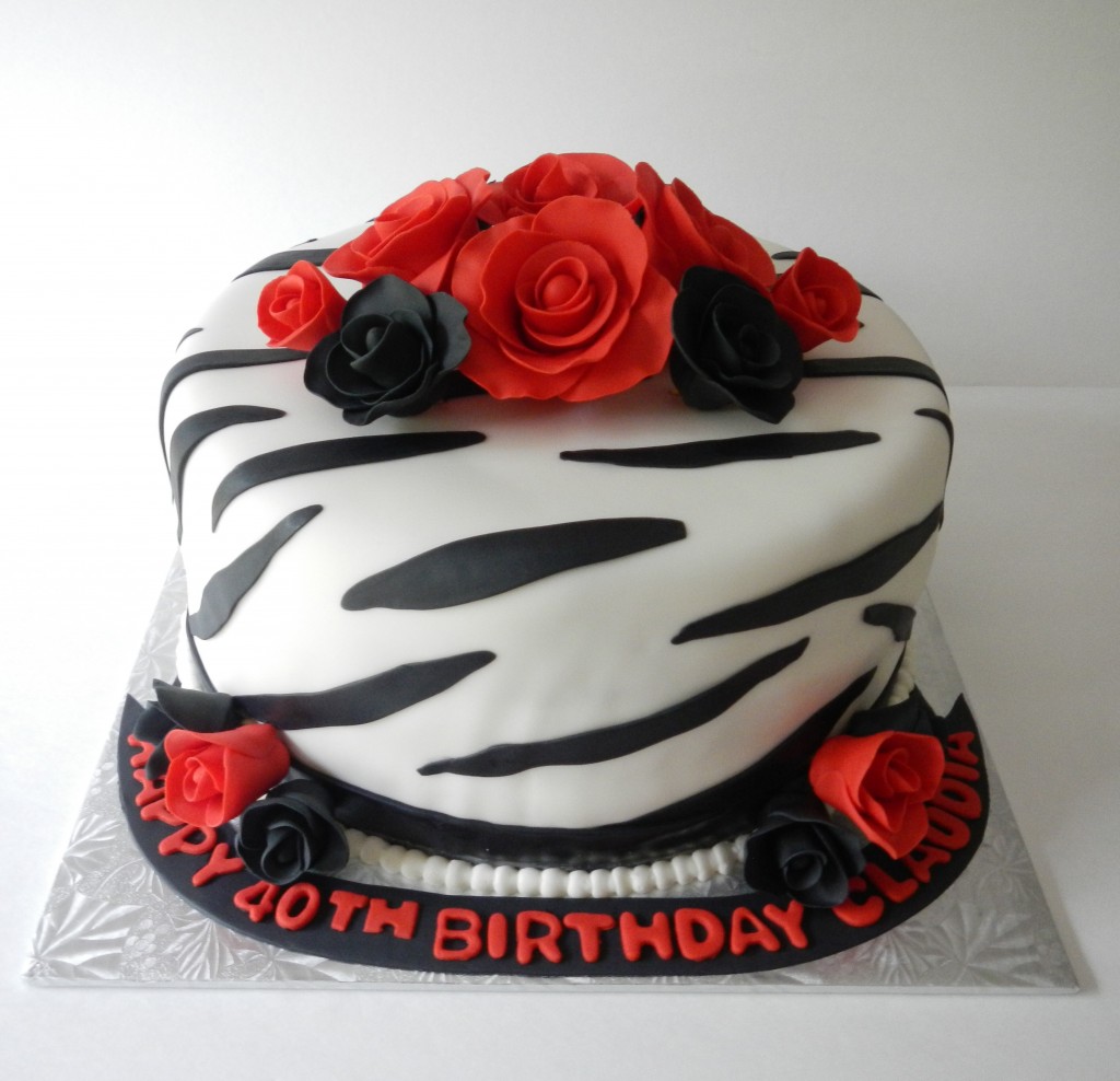 Zebra Print Roses Cake Zebra Print Roses Cake