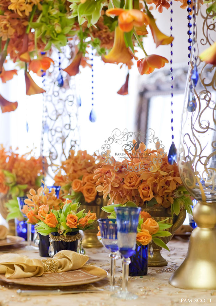 11 Cobalt And Orange Wedding Cakes Photo Blue And Orange Wedding