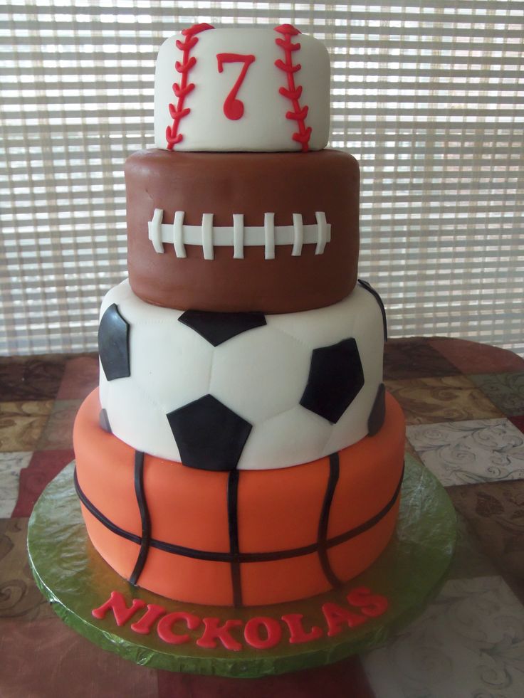 Football Baseball Basketball Soccer Cake Football Baseball Basketball Soccer Cake
