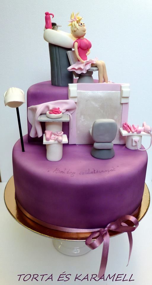 11 Beauty Shop Cakes Photo Beautician Birthday Cakes Hair