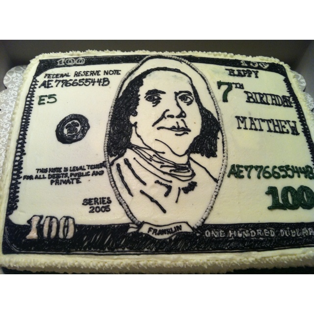 100 Dollar Bill Cake