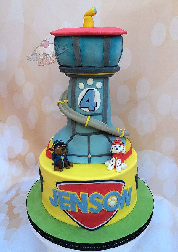 paw patrol tower cakes