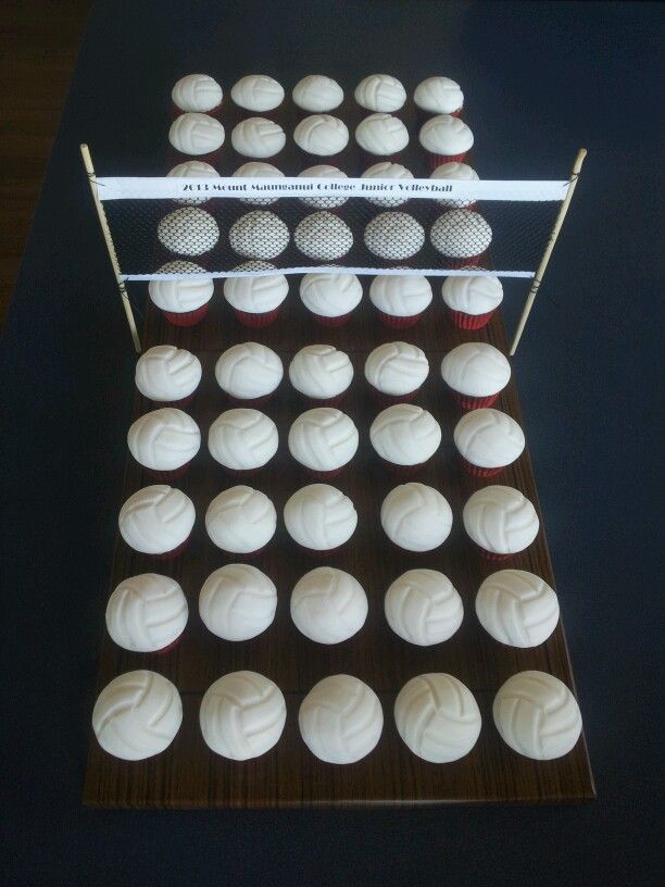 12 Volleyball Themed Cupcakes Photo Volleyball Cake Decorations