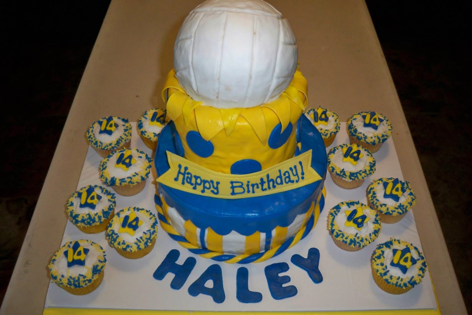 12 Volleyball Themed Cupcakes Photo Volleyball Cake Decorations