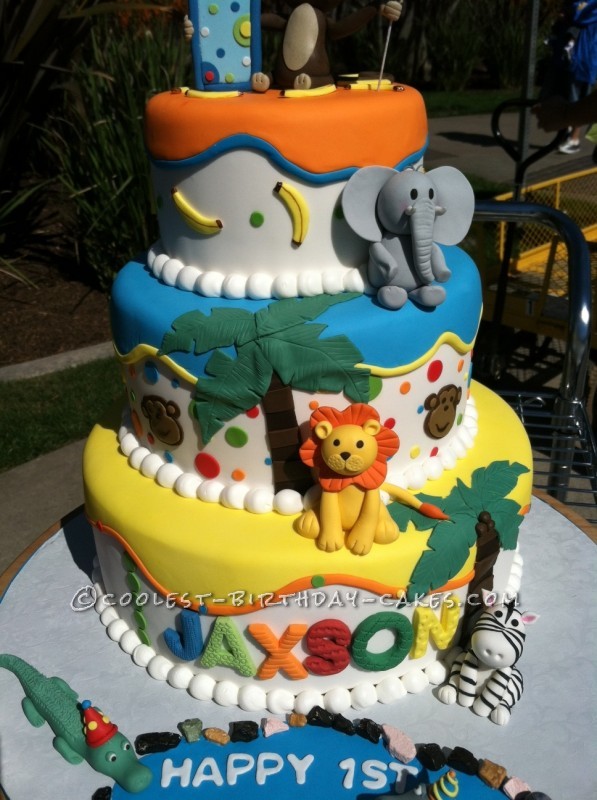 11 Zoo Themed Birthday Cakes Photo Zoo Theme Birthday Cake Zoo