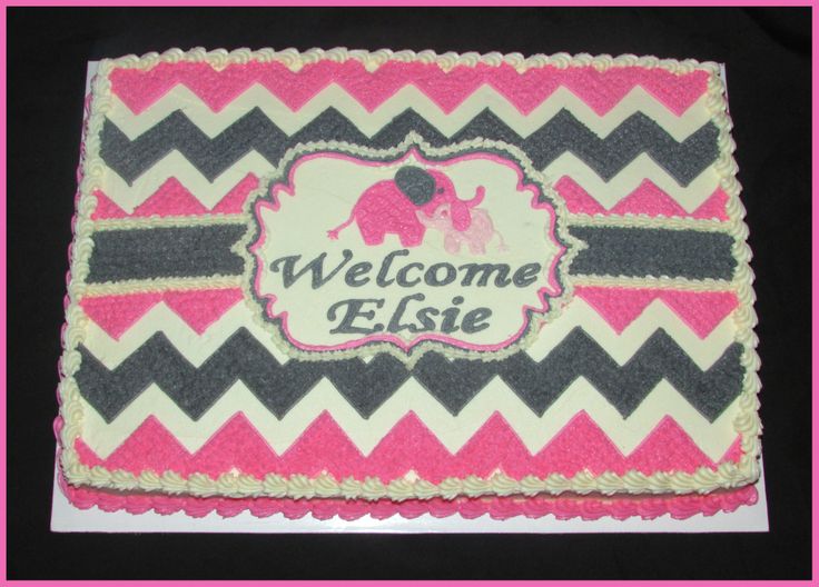 Chevron Baby Shower Sheet Cake Chevron Baby Shower Sheet Cake