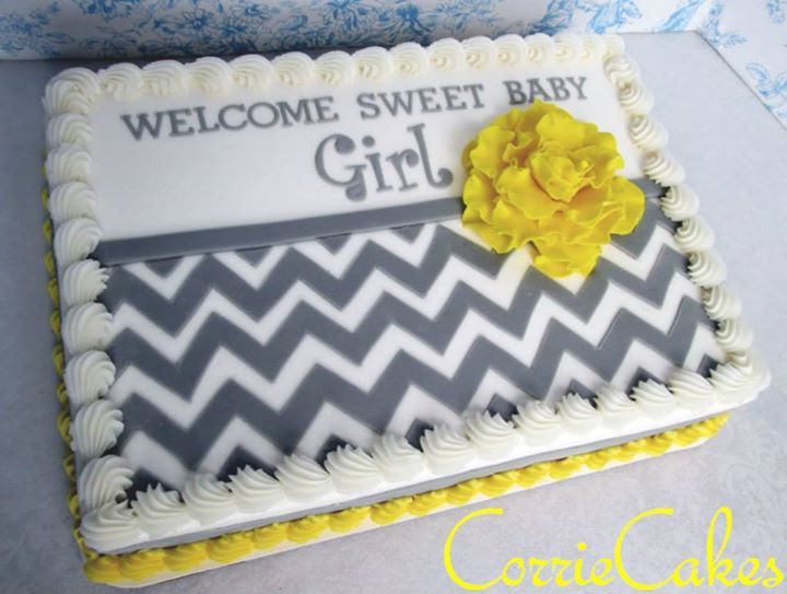 Chevron Baby Shower Sheet Cake Chevron Baby Shower Sheet Cake