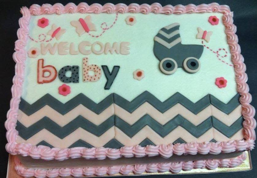 Chevron Baby Shower Sheet Cake Chevron Baby Shower Sheet Cake