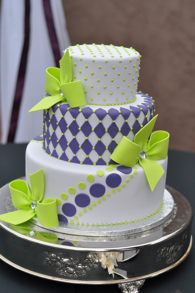 Green and Purple Wedding Cake Green and Purple Wedding Cake