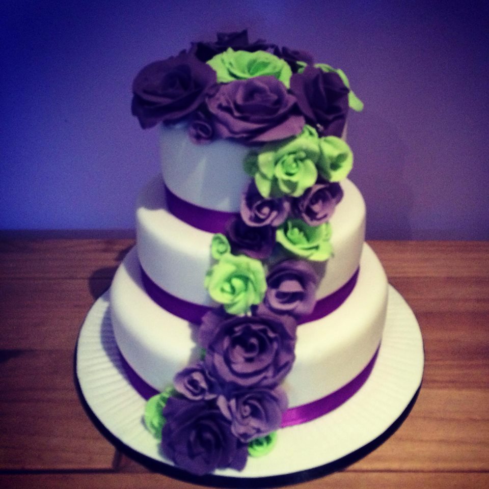 Green and Purple Wedding Cake Green and Purple Wedding Cake