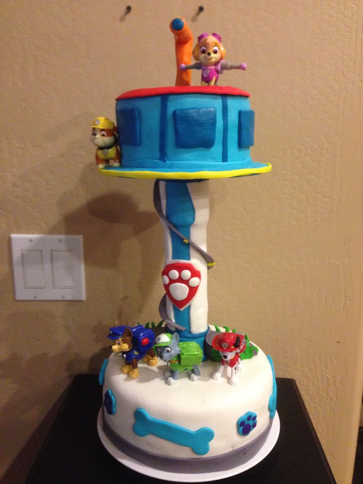 paw patrol tower cake