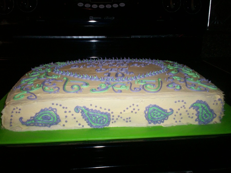 Teal and Purple Sheet Cake Teal and Purple Sheet Cake