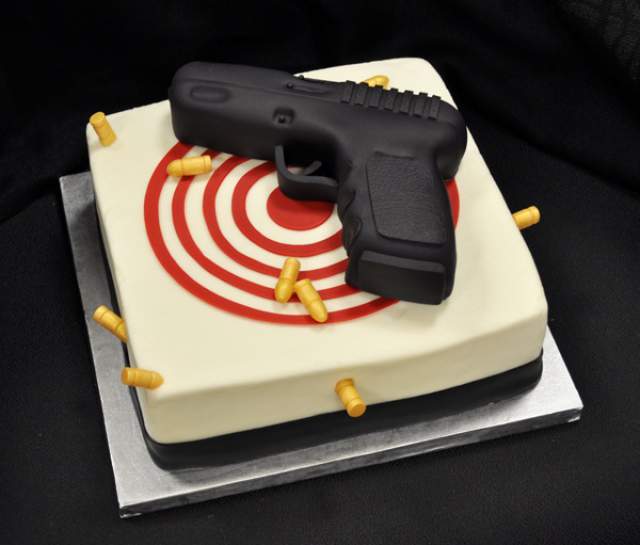 Birthday Cake with Gun
