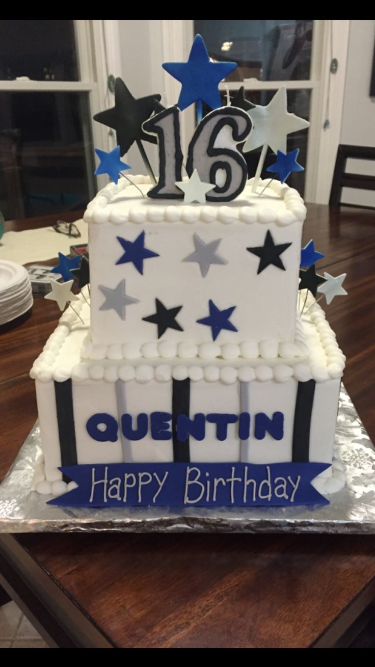 9 Blue 16th Birthday Cakes For Boys Photo Blue And Green Sweet 16