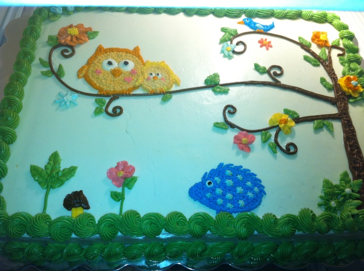 Owl Baby Shower Sheet Cakes Owl Baby Shower Sheet Cakes
