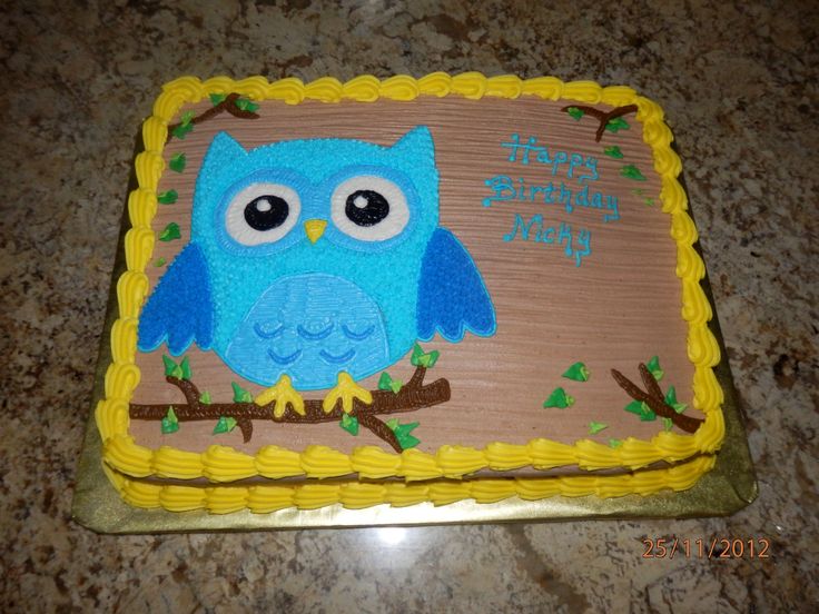 Owl Sheet Cake Owl Sheet Cake